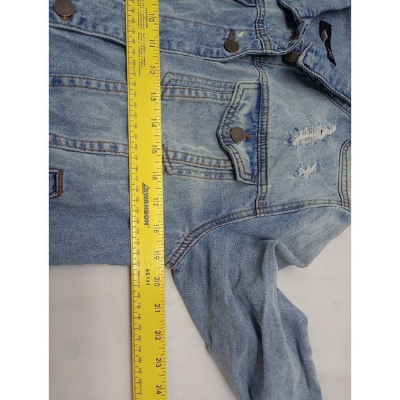 KUT From The Kloth AMELIA Distressed Denim Jean Jacket Size Medium - Picture 14 of 15